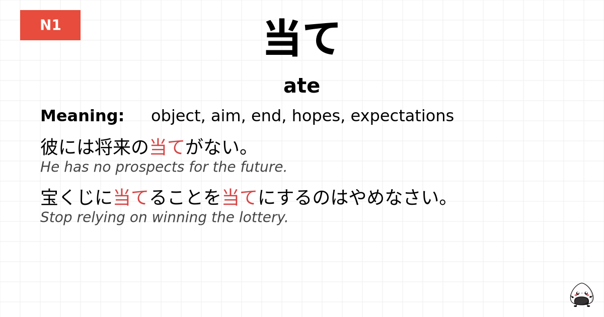 JLPT JLPT-N1 Vocab: あて - jlpt.amgidex.com