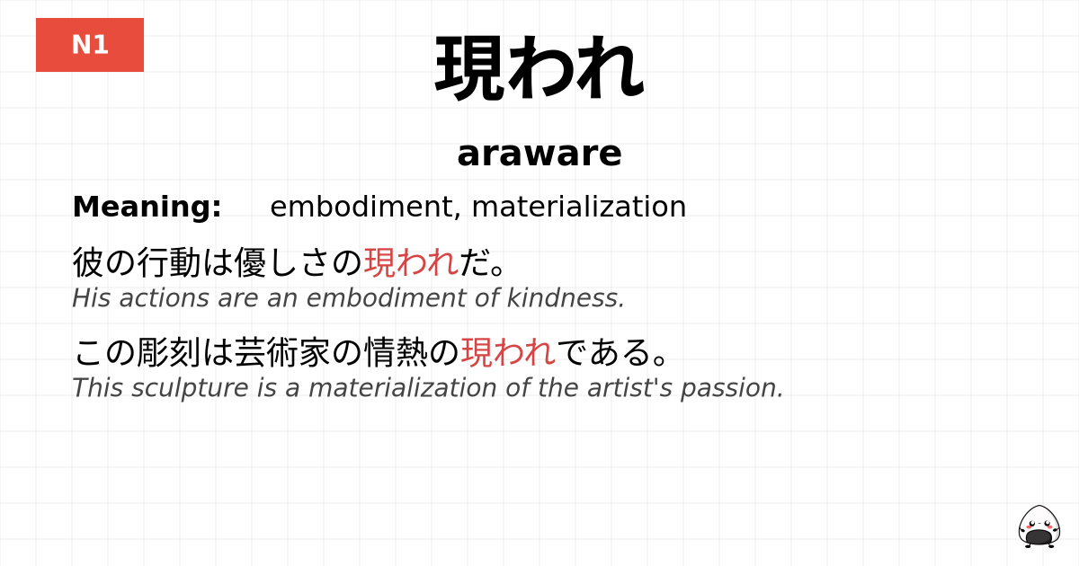 JLPT JLPT-N1 Vocab: あらわれ - jlpt.amgidex.com