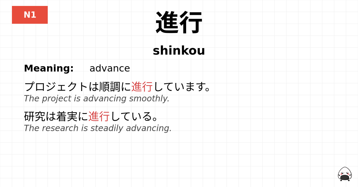 JLPT JLPT-N1 Vocab: しんこう - jlpt.amgidex.com
