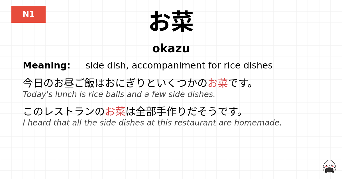 お菜 flashcard