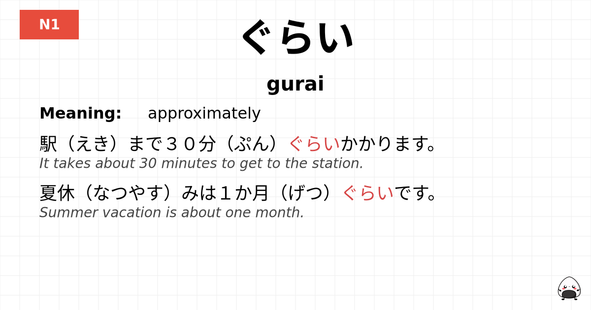 ぐらい flashcard