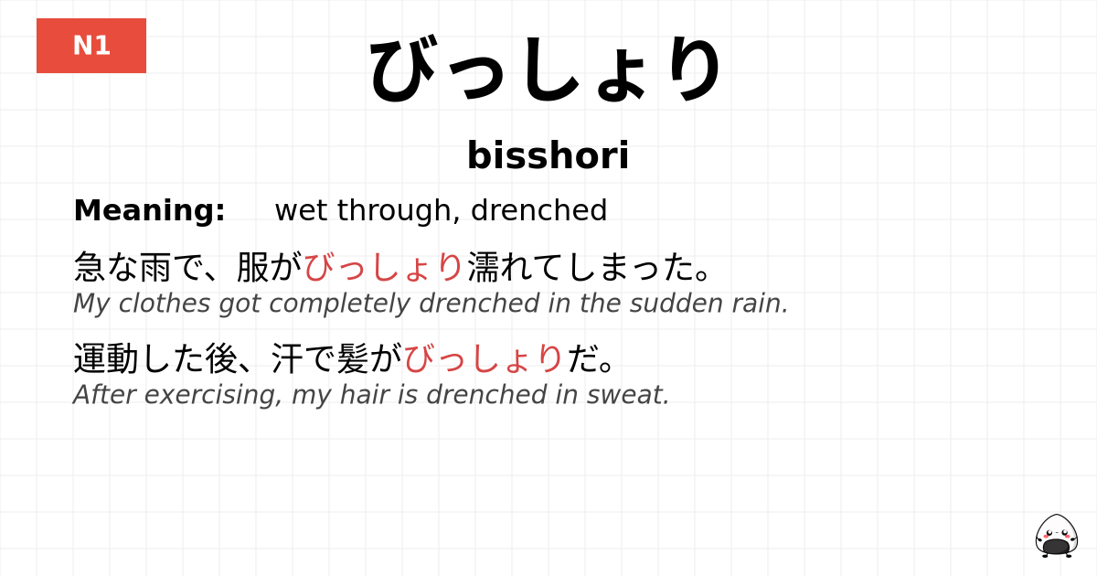 びっしょり flashcard