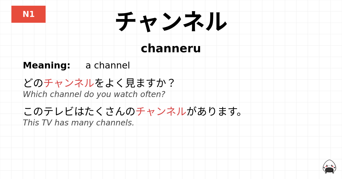 チャンネル flashcard