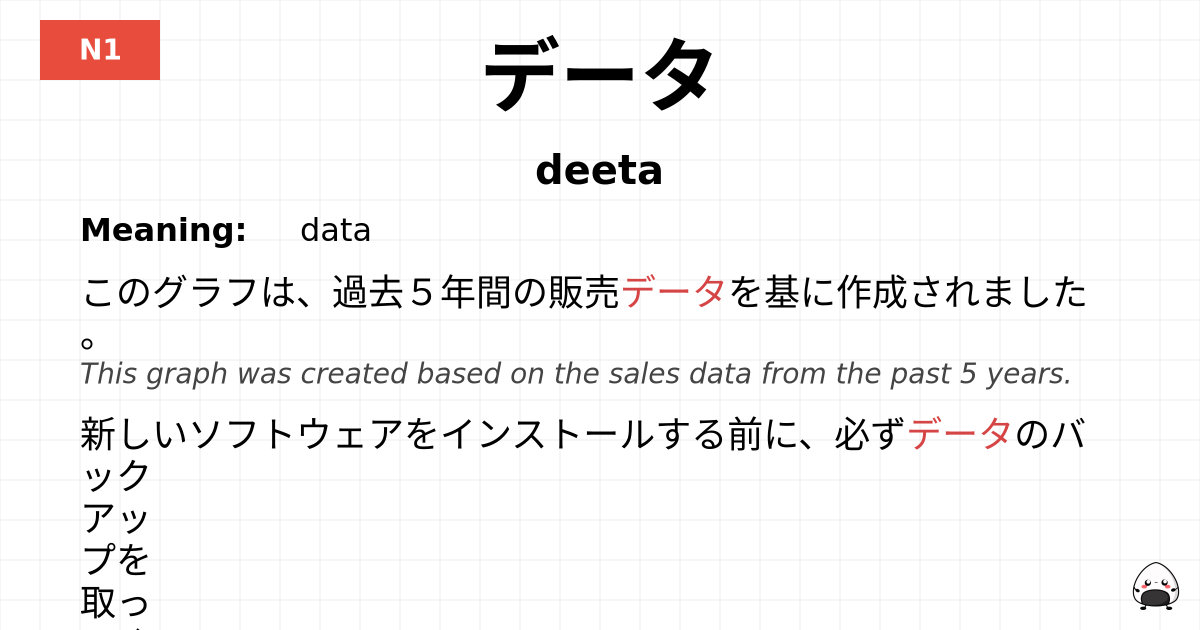 データ flashcard