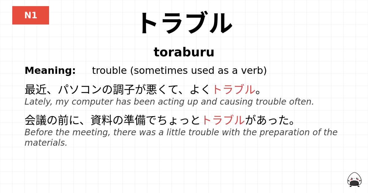 トラブル flashcard