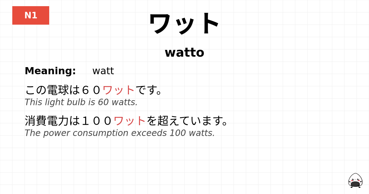 ワット flashcard