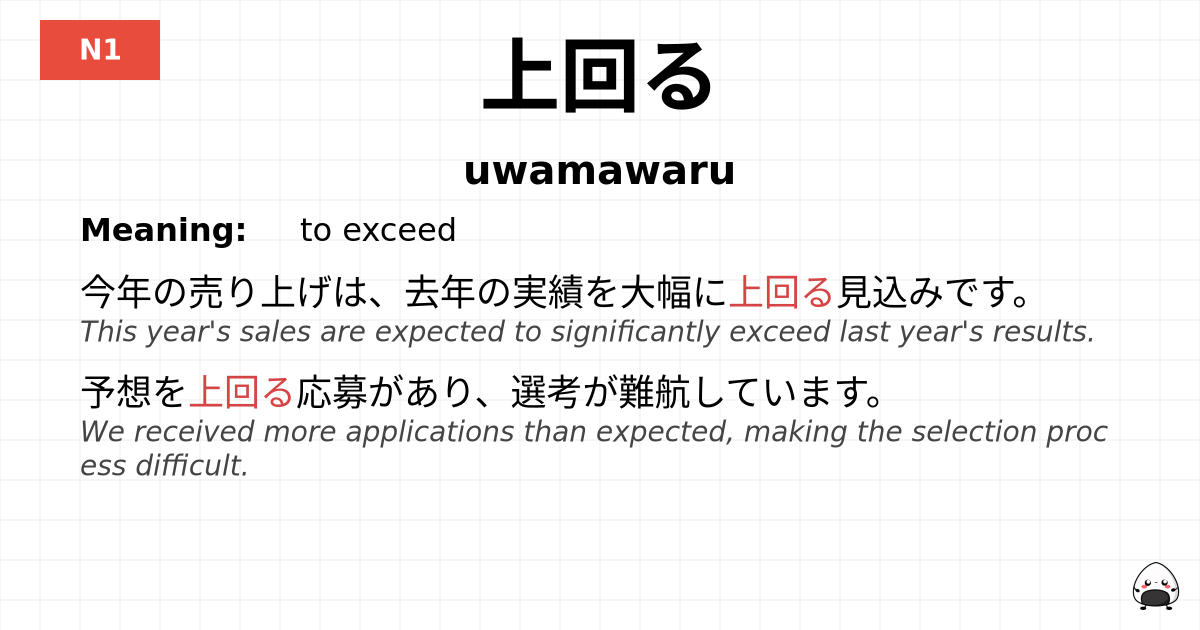上回る flashcard