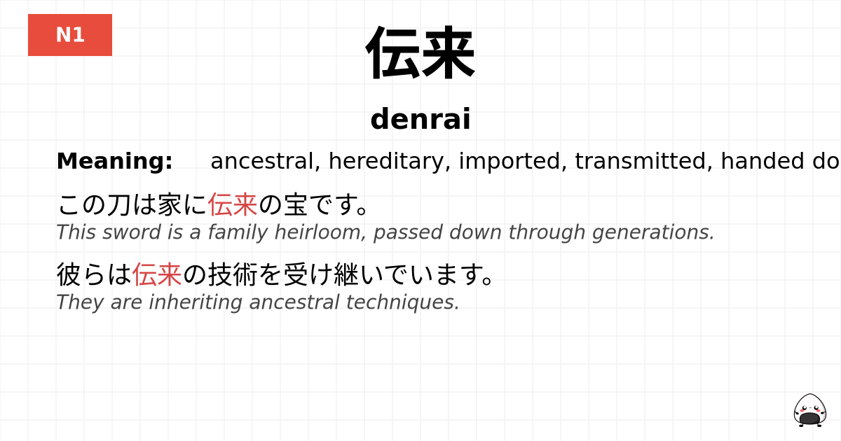 伝来 flashcard