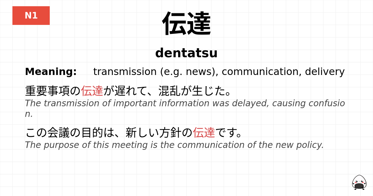 伝達 flashcard