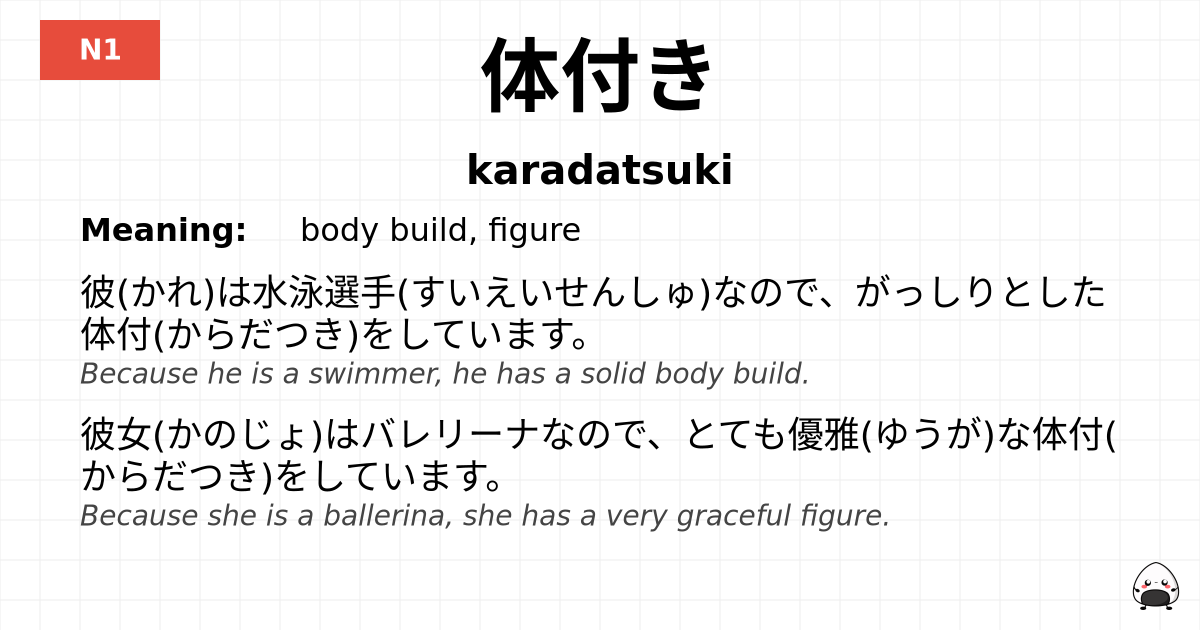 体付き flashcard