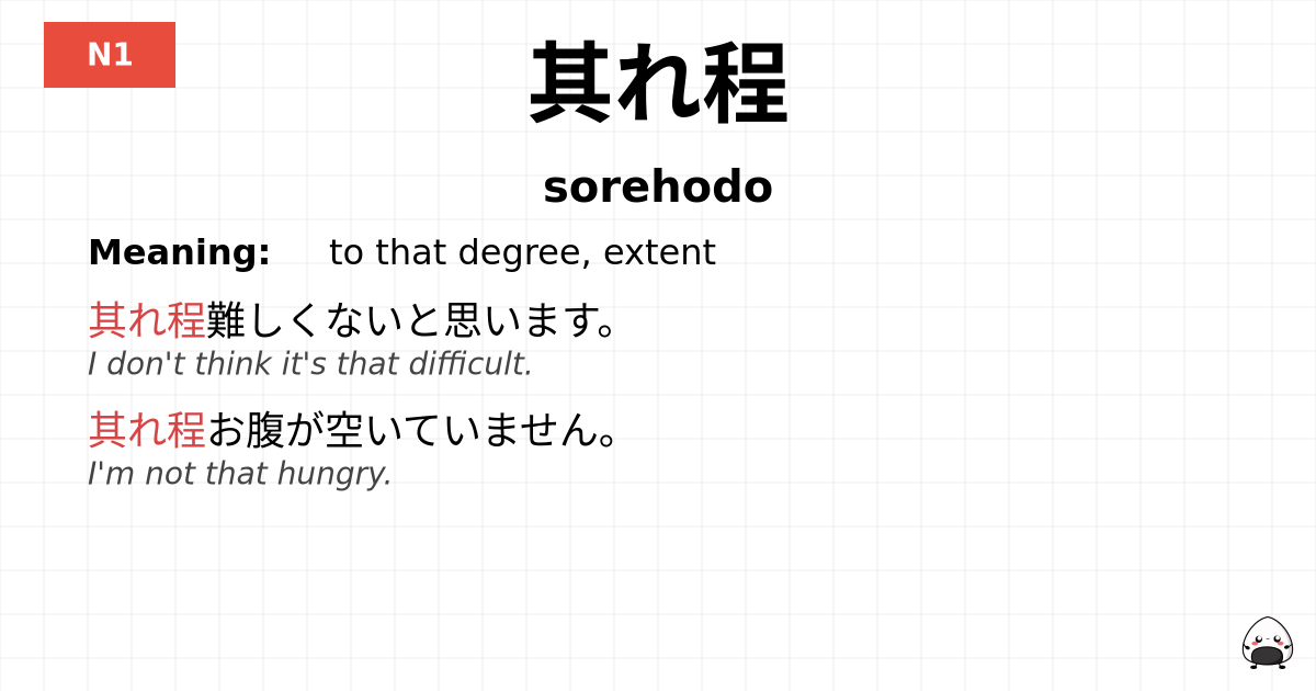 其れ程 flashcard