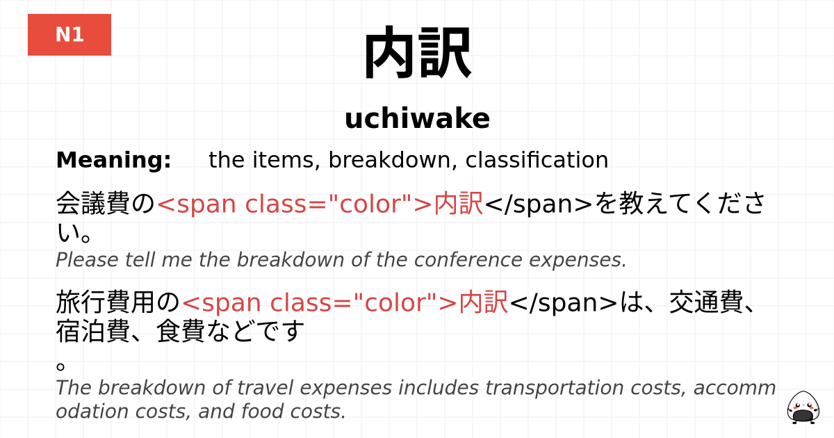 内訳 flashcard