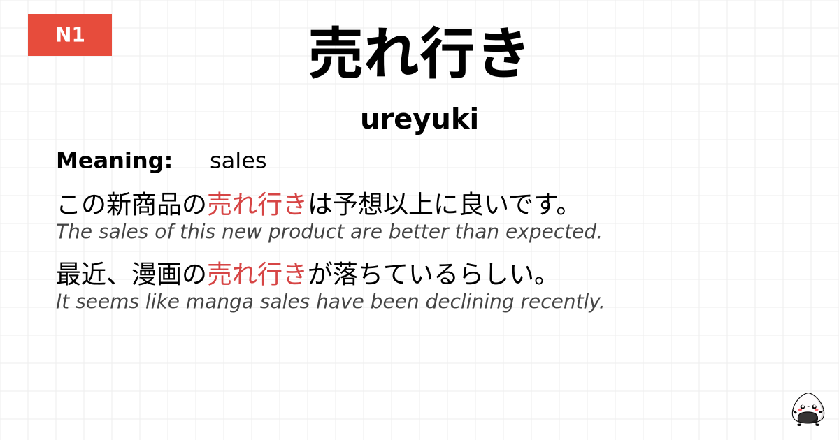 売れ行き flashcard
