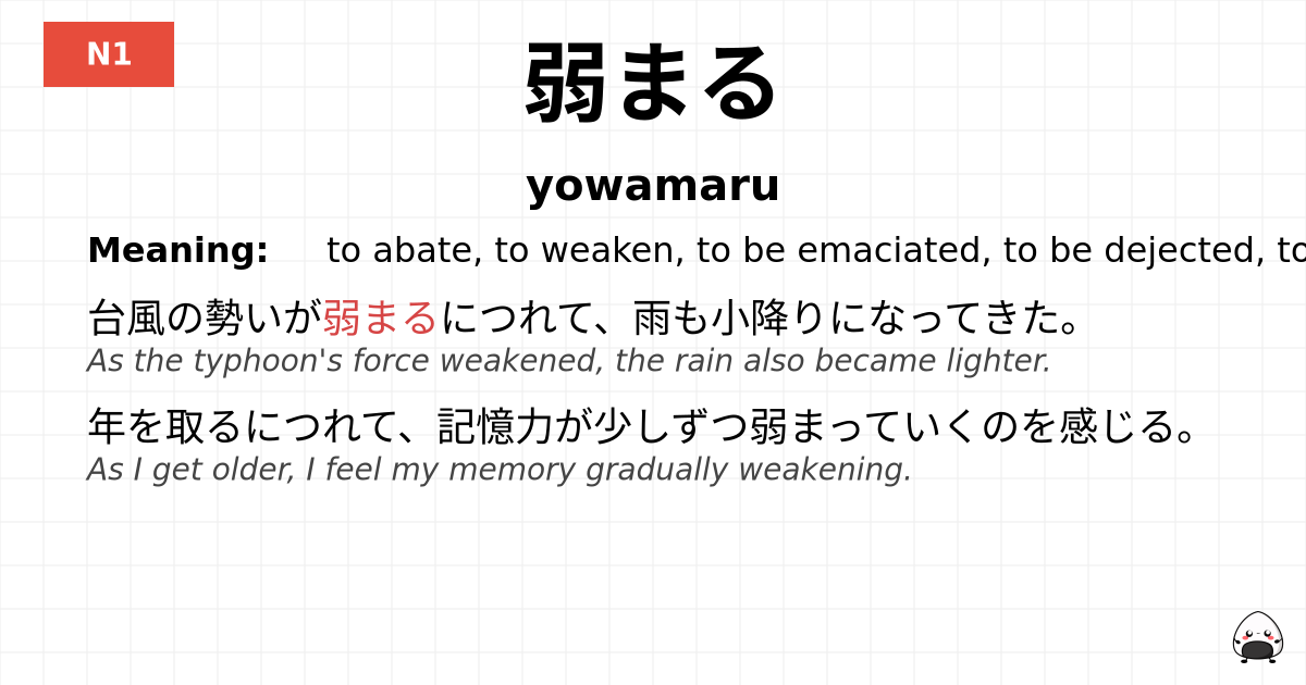 弱まる flashcard