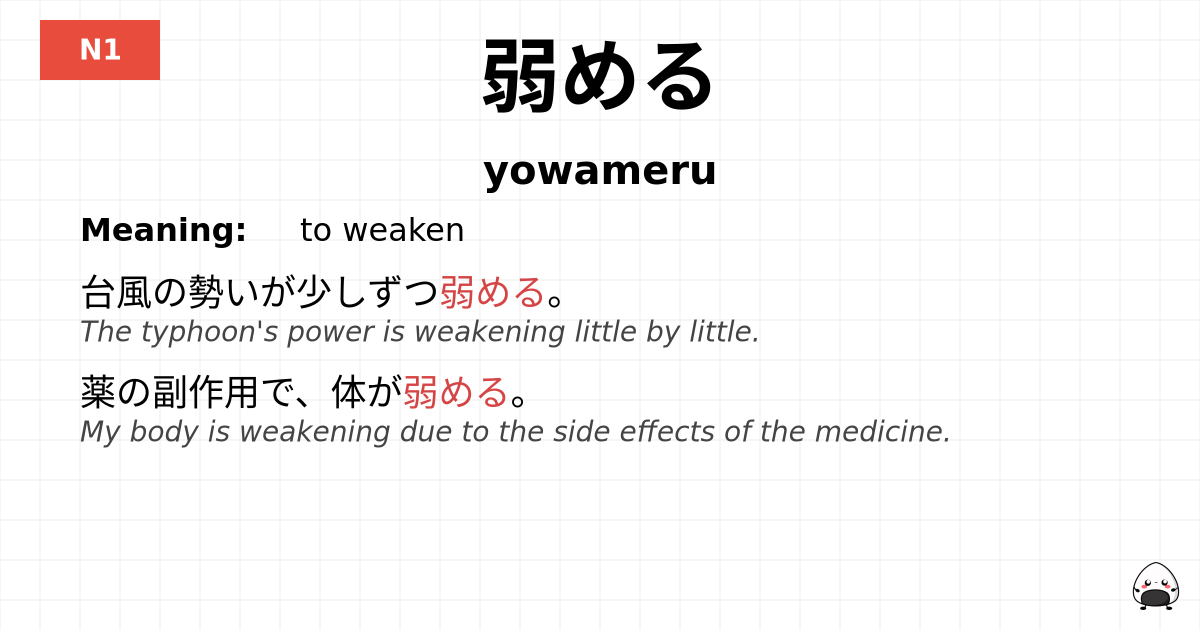 弱める flashcard