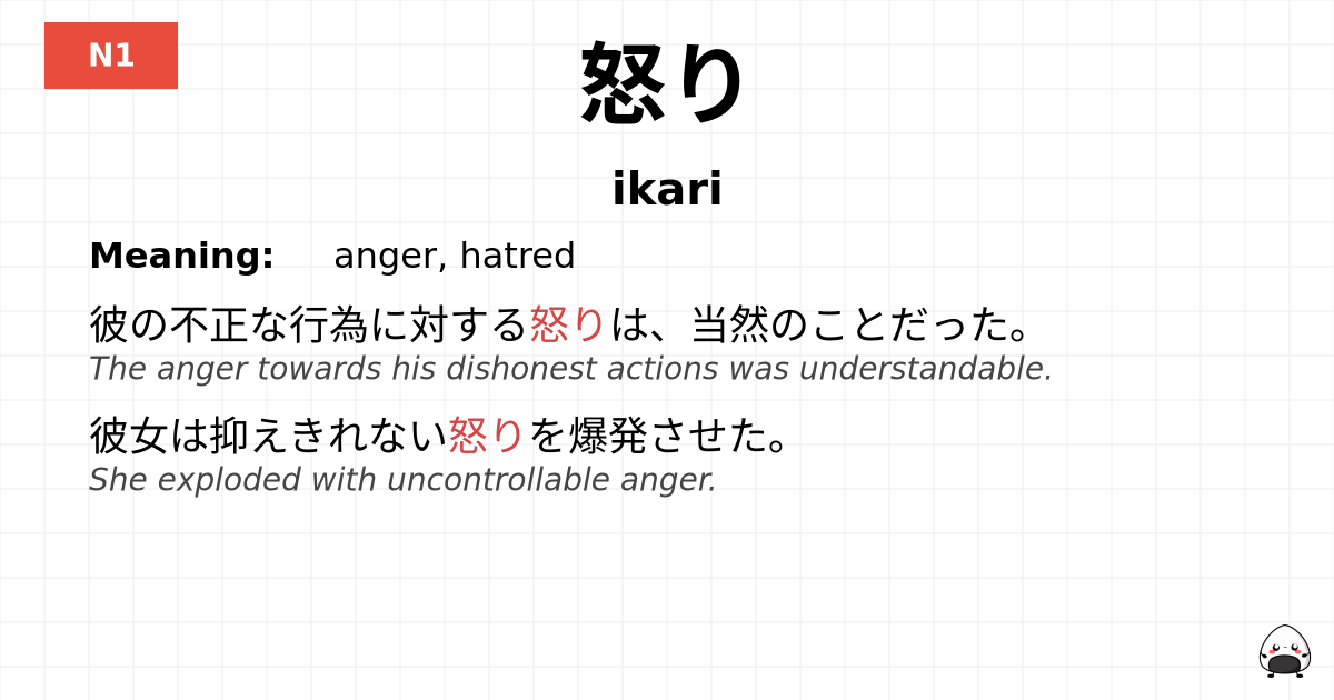 怒り flashcard