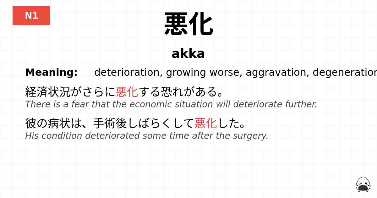 悪化 flashcard