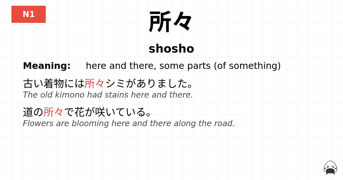 所々 flashcard