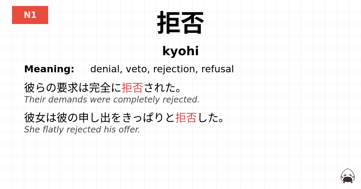 拒否 flashcard