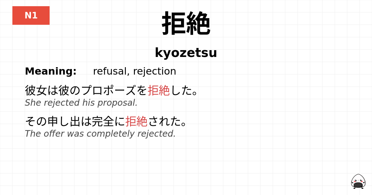 拒絶 flashcard