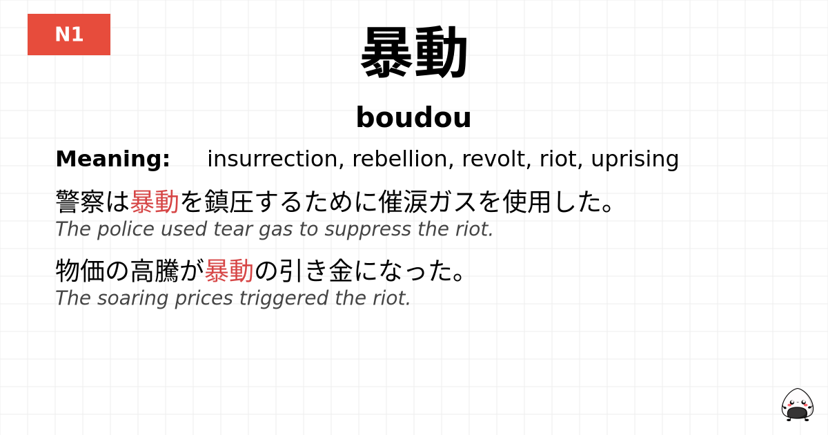 暴動 flashcard
