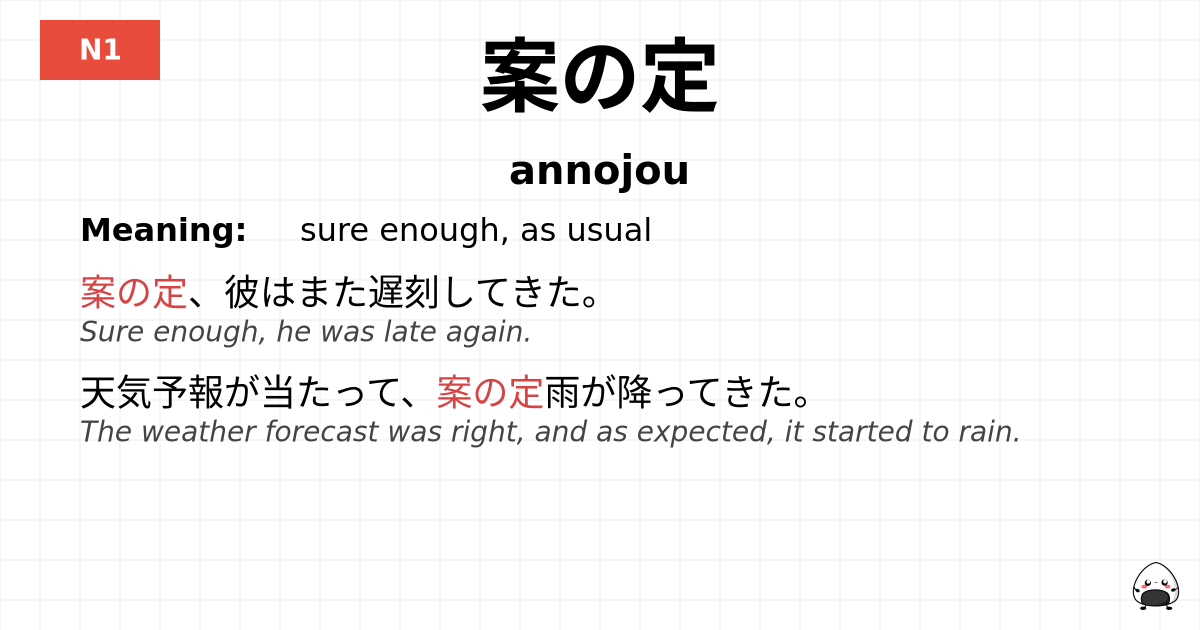 案の定 flashcard