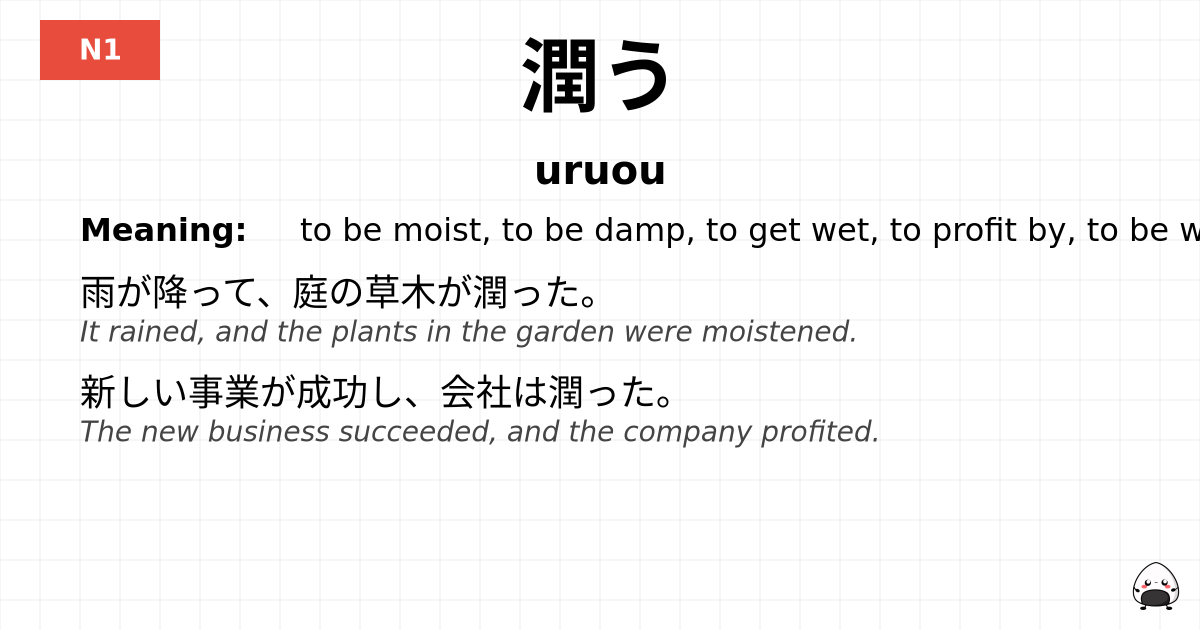 潤う flashcard