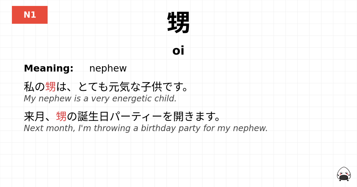 甥 flashcard
