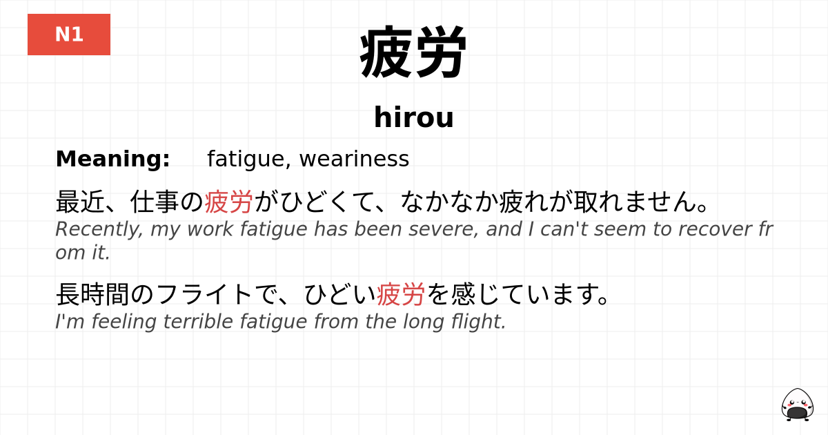 疲労 flashcard