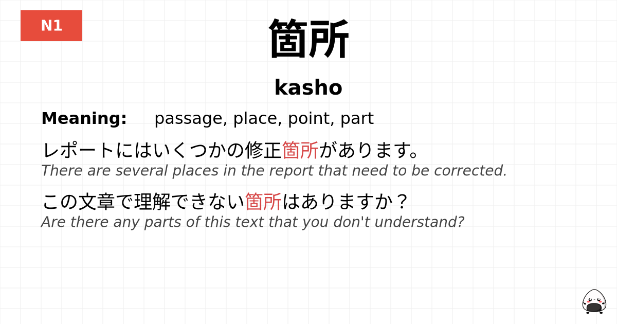 箇所 flashcard