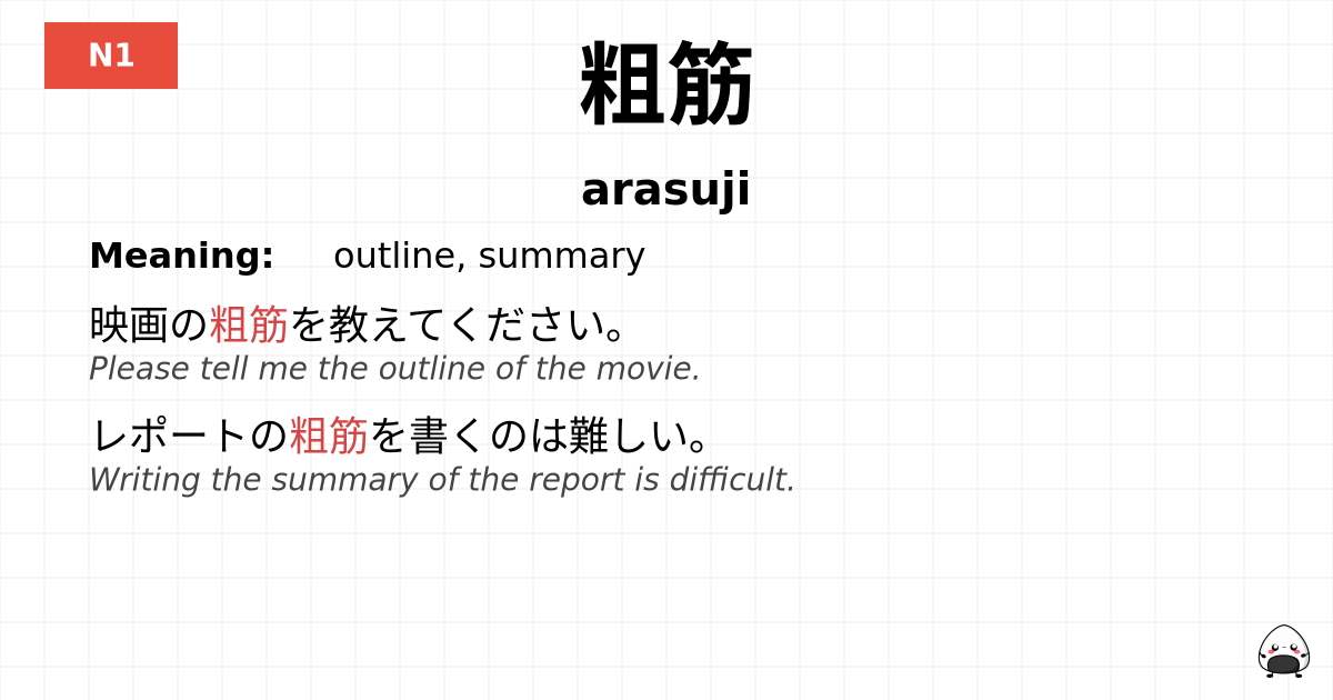 粗筋 flashcard