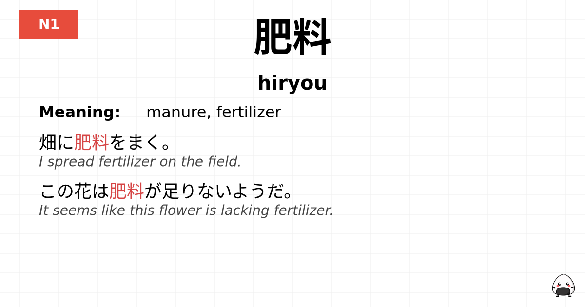 肥料 flashcard