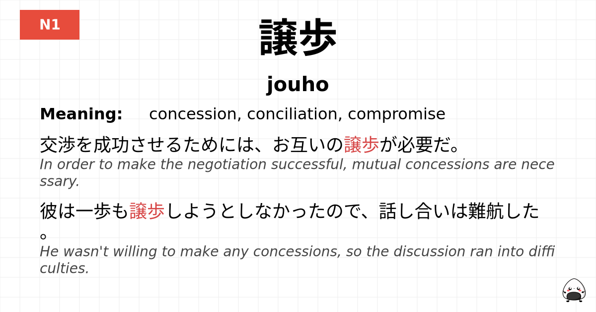 譲歩 flashcard