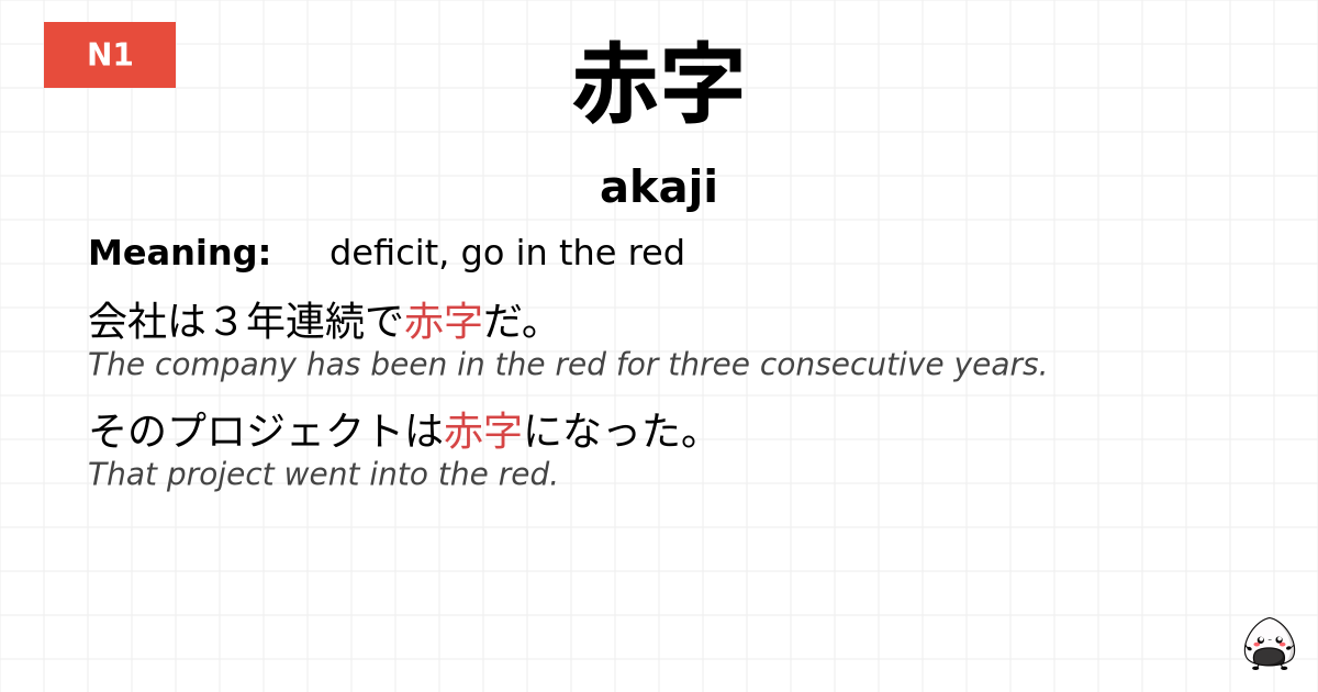 赤字 flashcard