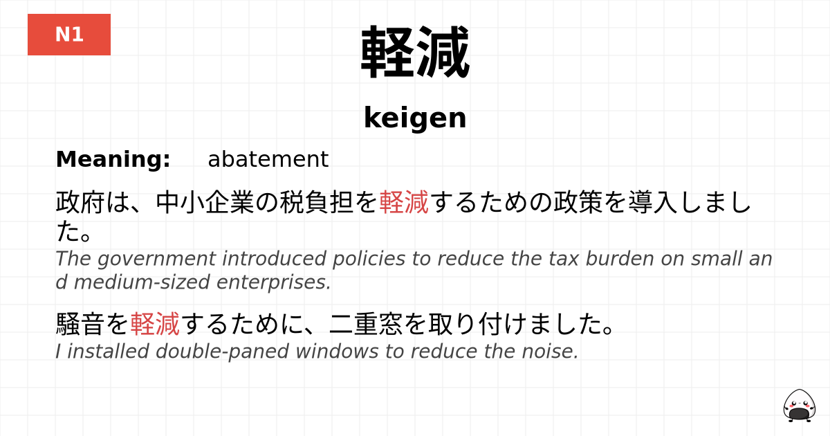 軽減 flashcard