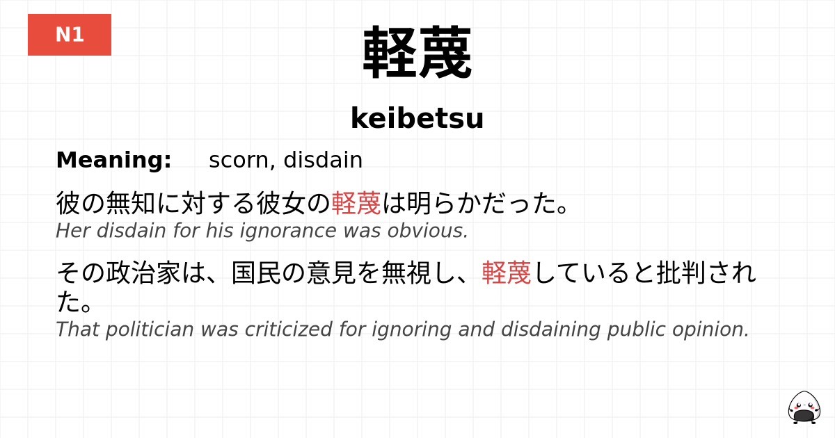 軽蔑 flashcard