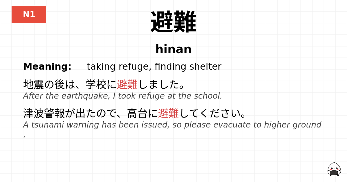 避難 flashcard