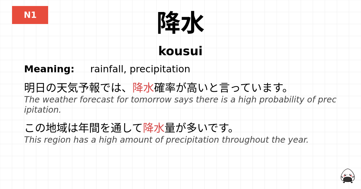 降水 flashcard