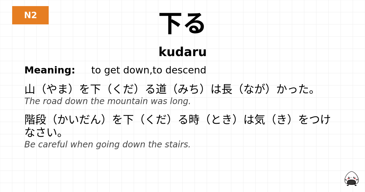 下る flashcard