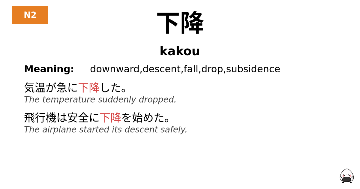 下降 flashcard