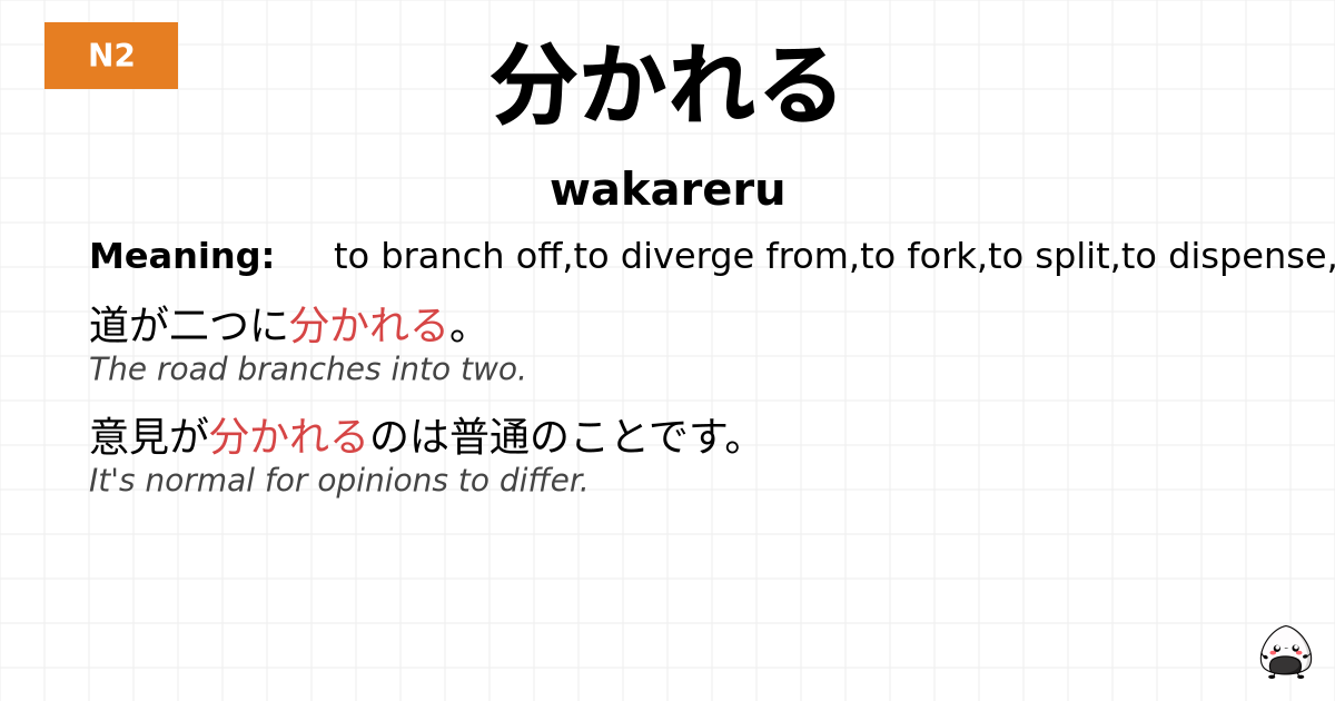 分かれる flashcard