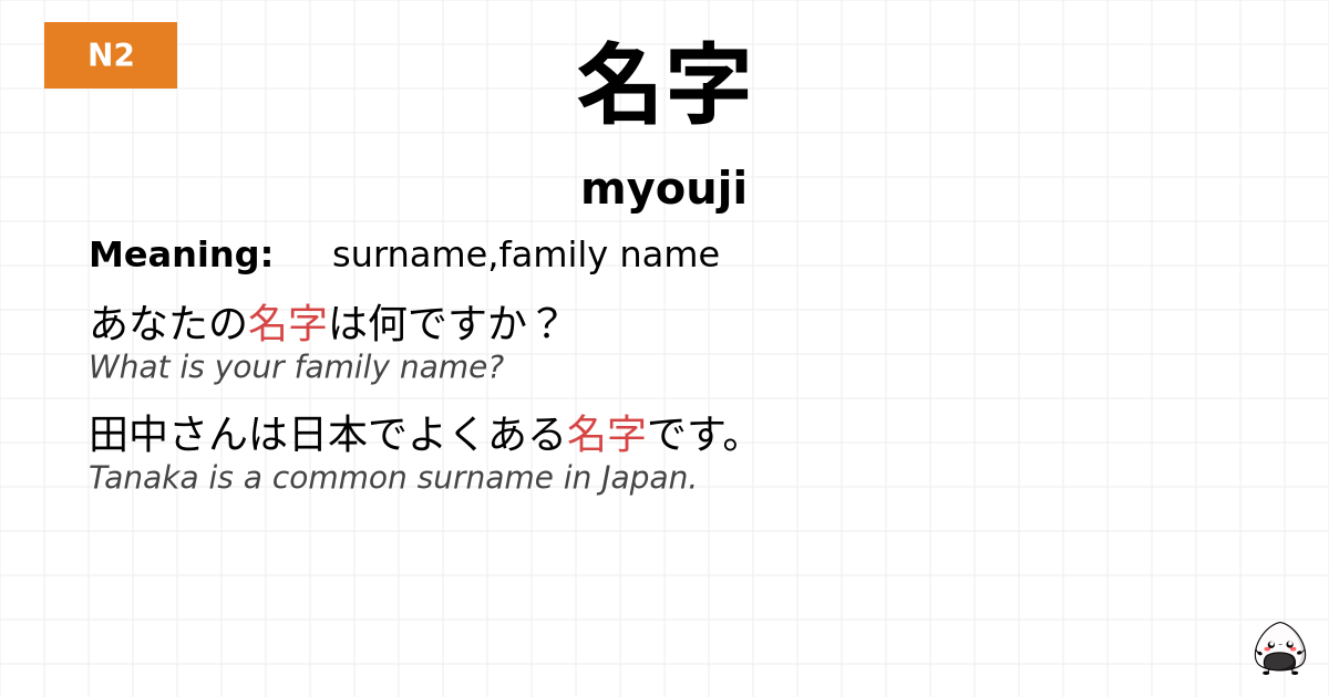 名字 flashcard