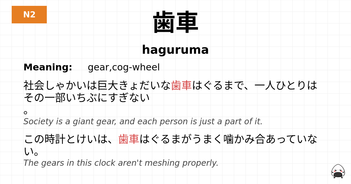 歯車 flashcard