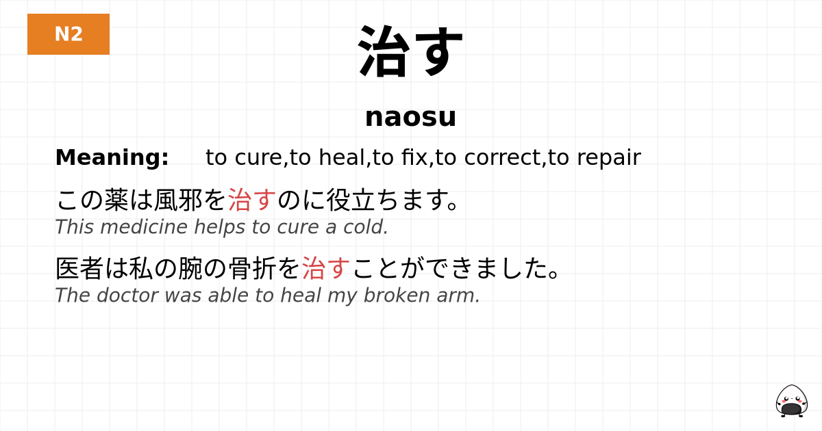 治す flashcard
