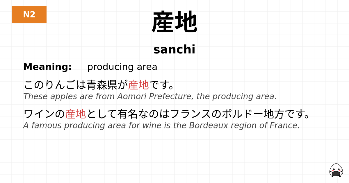 産地 flashcard