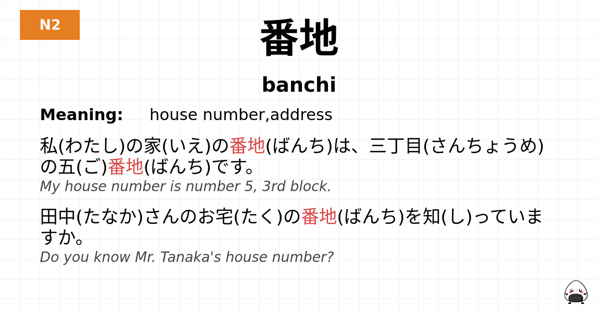 番地 flashcard