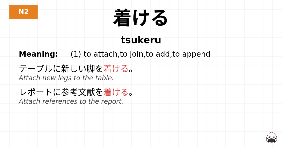 着ける flashcard