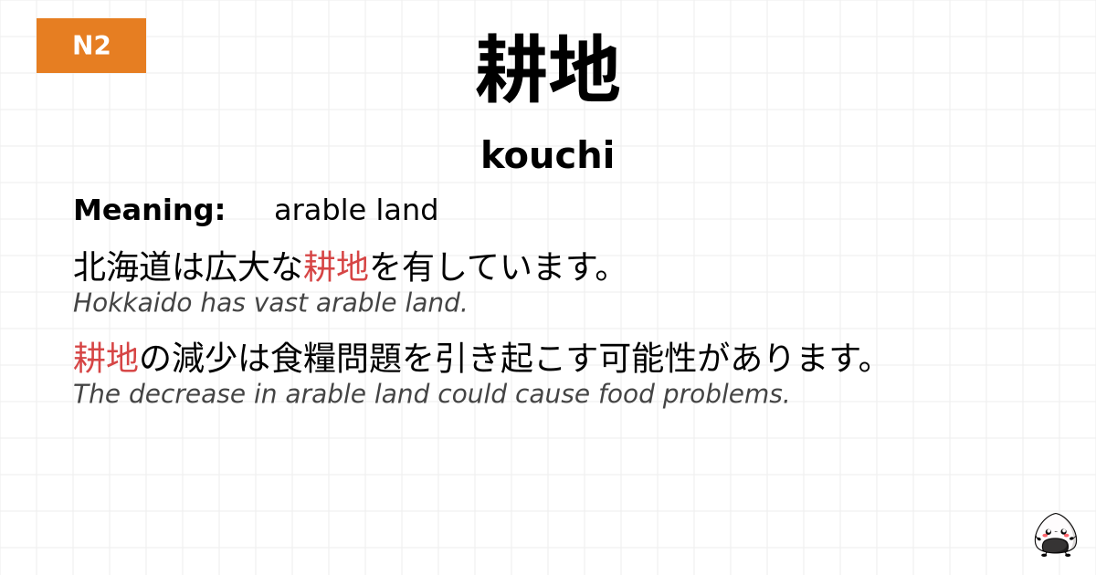 耕地 flashcard