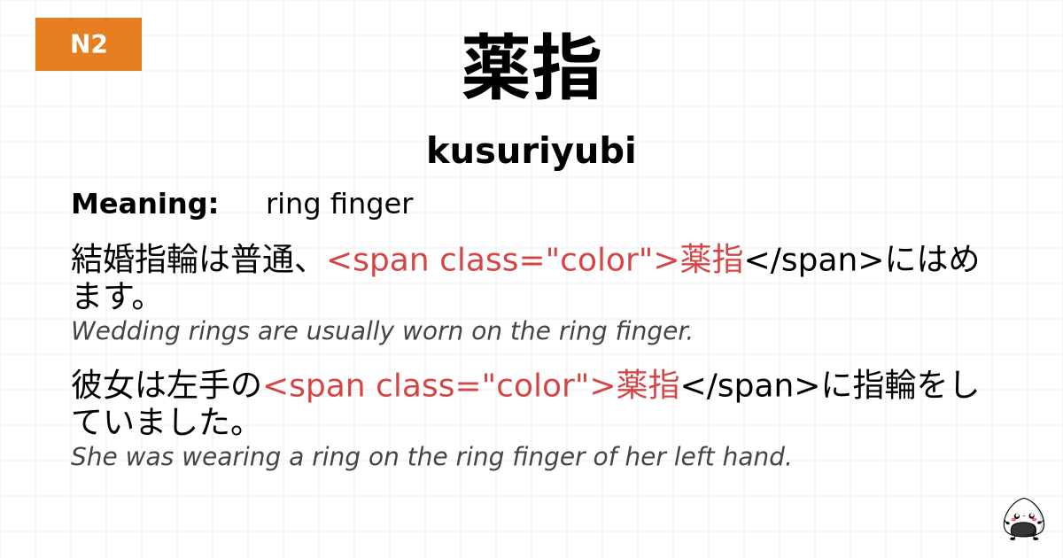 薬指 flashcard