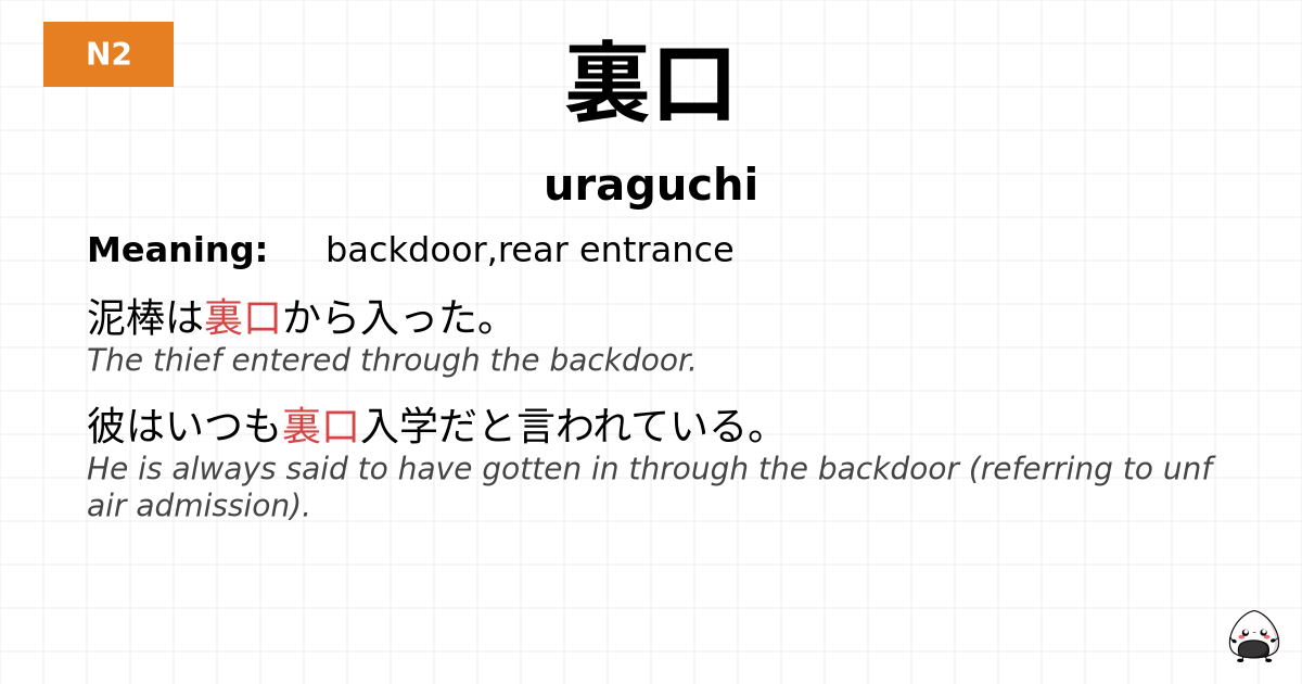 裏口 flashcard